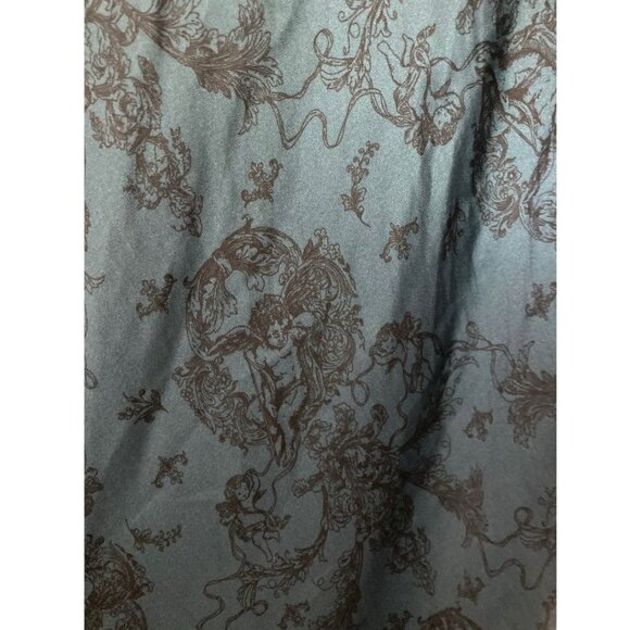 Kimchi Blue Cora Lace-Trim Asymmetrical Midi Dress Navy Cherub Print L - Picture 7 of 7